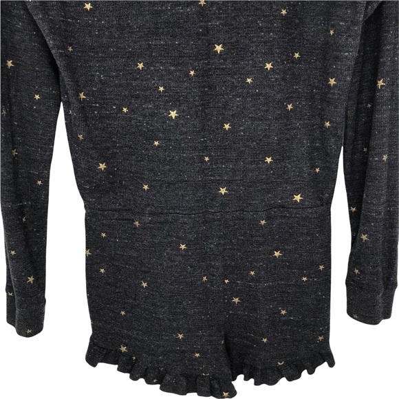 Medium Victoria's Secret Pink Gold Star Long Sleeve Shorts Romper Pajama… - Picture 12 of 13